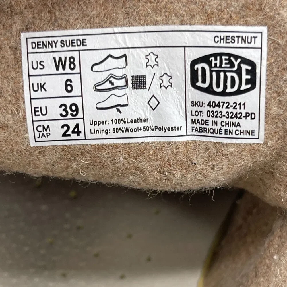 Hey Dude Denny Boots Womens Size 8 Brown Suede Casual Slip On Comfort Bootie